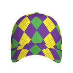 Mardi Gras Argyle Pattern Print Baseball Cap