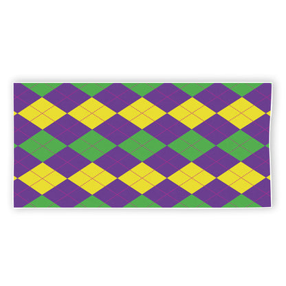 Mardi Gras Argyle Pattern Print Beach Towel