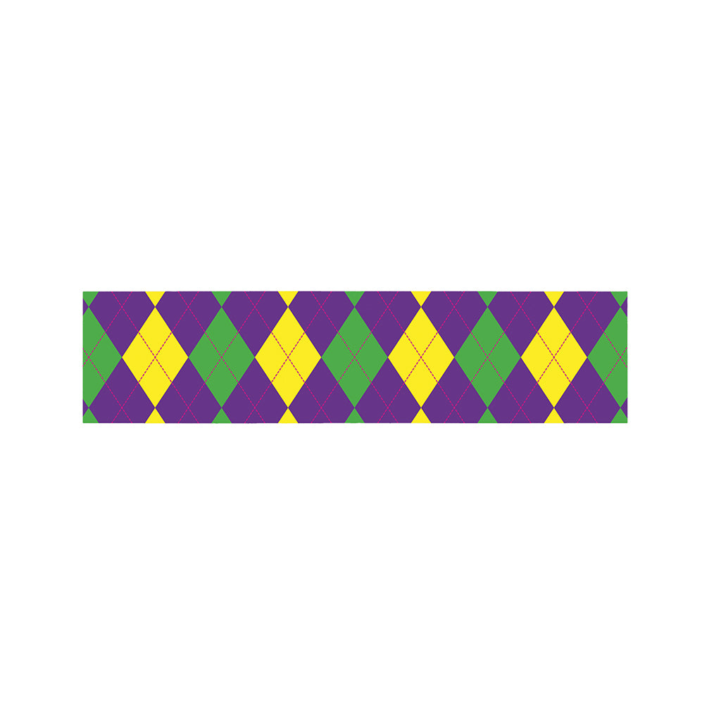 Mardi Gras Argyle Pattern Print Bed Runner