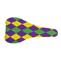 Mardi Gras Argyle Pattern Print Bicycle Seat Cover