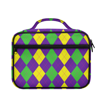 Mardi Gras Argyle Pattern Print Briefcase Bible Bag