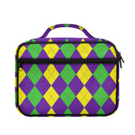Mardi Gras Argyle Pattern Print Briefcase Bible Bag