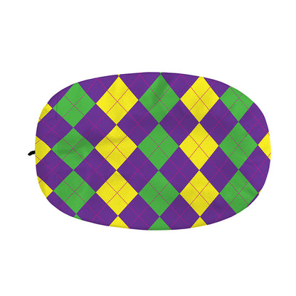 Mardi Gras Argyle Pattern Print Car Side Mirror Covers