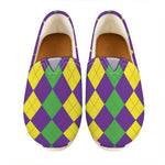 Mardi Gras Argyle Pattern Print Casual Shoes