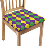 Mardi Gras Argyle Pattern Print Chair Cushion Cover