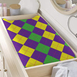 Mardi Gras Argyle Pattern Print Changing Pad Cover