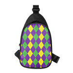 Mardi Gras Argyle Pattern Print Chest Bag