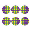 Mardi Gras Argyle Pattern Print Coaster Set