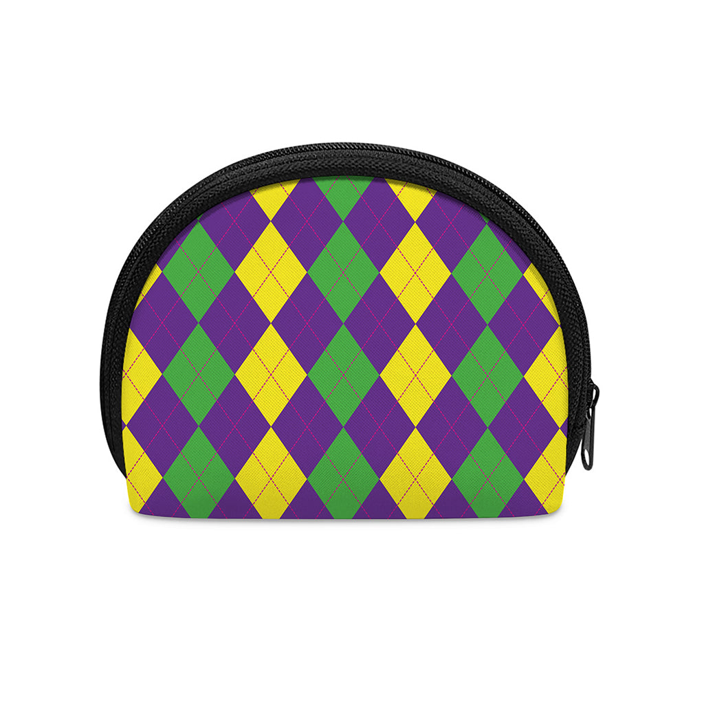 Mardi Gras Argyle Pattern Print Coin Purse