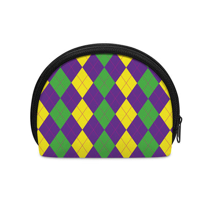 Mardi Gras Argyle Pattern Print Coin Purse