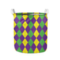 Mardi Gras Argyle Pattern Print Collapsible Laundry Basket