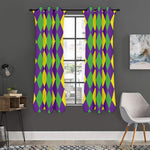Mardi Gras Argyle Pattern Print Curtain
