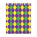 Mardi Gras Argyle Pattern Print Curtain