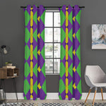 Mardi Gras Argyle Pattern Print Curtain