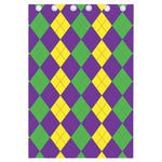 Mardi Gras Argyle Pattern Print Curtain