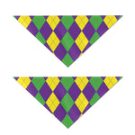 Mardi Gras Argyle Pattern Print Dog Bandana
