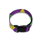 Mardi Gras Argyle Pattern Print Dog Collar