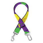 Mardi Gras Argyle Pattern Print Dog Seat Belt