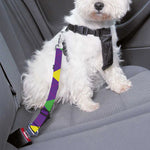 Mardi Gras Argyle Pattern Print Dog Seat Belt
