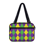 Mardi Gras Argyle Pattern Print Double Strap Bible Bag