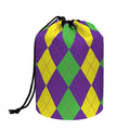 Mardi Gras Argyle Pattern Print Drawstring Makeup Bag