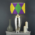 Mardi Gras Argyle Pattern Print Drum Lamp Shade