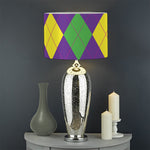 Mardi Gras Argyle Pattern Print Drum Lamp Shade
