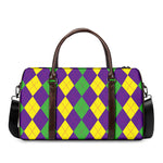 Mardi Gras Argyle Pattern Print Duffle Bag