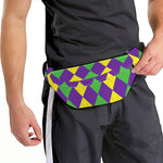 Mardi Gras Argyle Pattern Print Fanny Pack