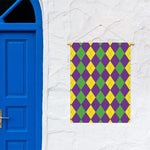 Mardi Gras Argyle Pattern Print Garden Flag