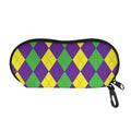 Mardi Gras Argyle Pattern Print Glasses Case