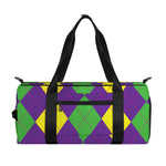 Mardi Gras Argyle Pattern Print Gym Bag