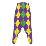 Mardi Gras Argyle Pattern Print Hammer Pants