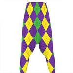 Mardi Gras Argyle Pattern Print Hammer Pants