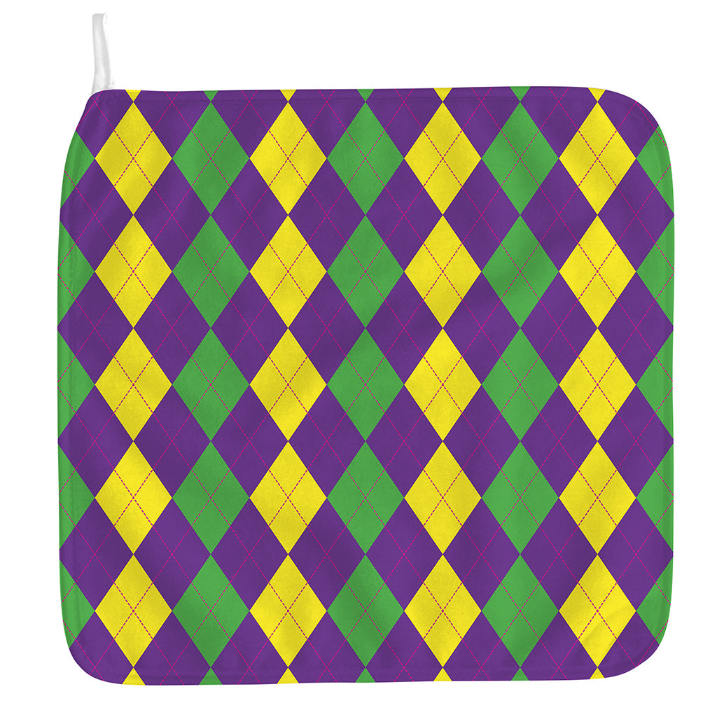 Mardi Gras Argyle Pattern Print Hand Towel