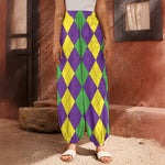 Mardi Gras Argyle Pattern Print Harem Pants