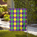 Mardi Gras Argyle Pattern Print House Flag