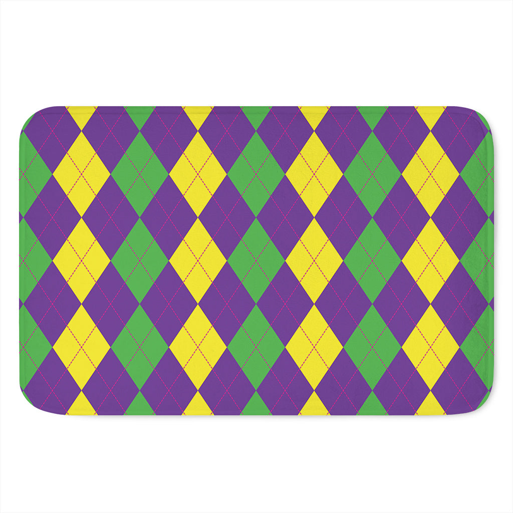 Mardi Gras Argyle Pattern Print Indoor Door Mat