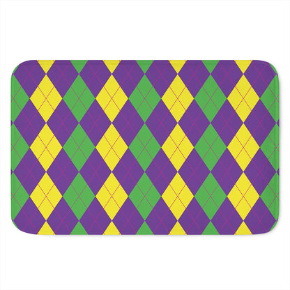 Mardi Gras Argyle Pattern Print Indoor Door Mat