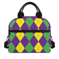 Mardi Gras Argyle Pattern Print Insulated Lunch Bag