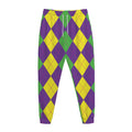 Mardi Gras Argyle Pattern Print Jogger Pants
