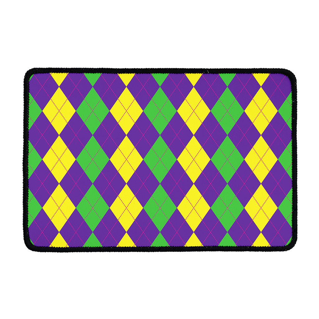 Mardi Gras Argyle Pattern Print Kitchen Mat