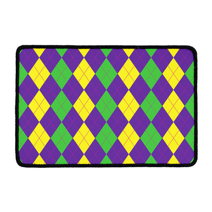 Mardi Gras Argyle Pattern Print Kitchen Mat