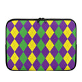 Mardi Gras Argyle Pattern Print Laptop Sleeve