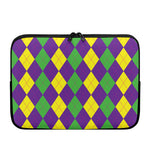 Mardi Gras Argyle Pattern Print Laptop Sleeve