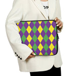 Mardi Gras Argyle Pattern Print Laptop Sleeve