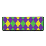 Mardi Gras Argyle Pattern Print Long Kitchen Mat