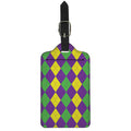 Mardi Gras Argyle Pattern Print Luggage Tag