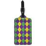 Mardi Gras Argyle Pattern Print Luggage Tag