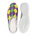 Mardi Gras Argyle Pattern Print Mesh Casual Shoes